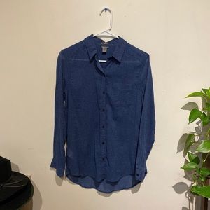 EDDIE BAUER 100% Cotton Navy Button Down